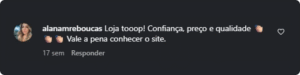 Loja tooop! Confiança, preço e qualidade 👏🏼👏🏼👏🏼 Vale a pena conhecer o site.